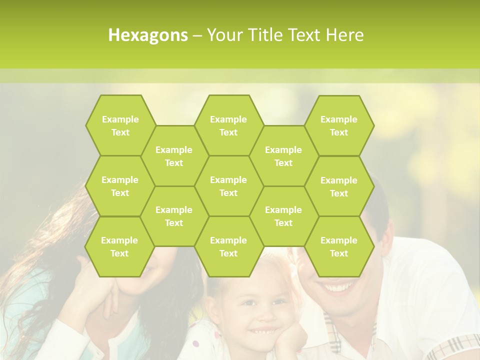 A Family Laying In The Grass With A Green Background PowerPoint Template