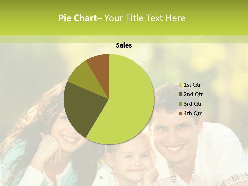 A Family Laying In The Grass With A Green Background PowerPoint Template