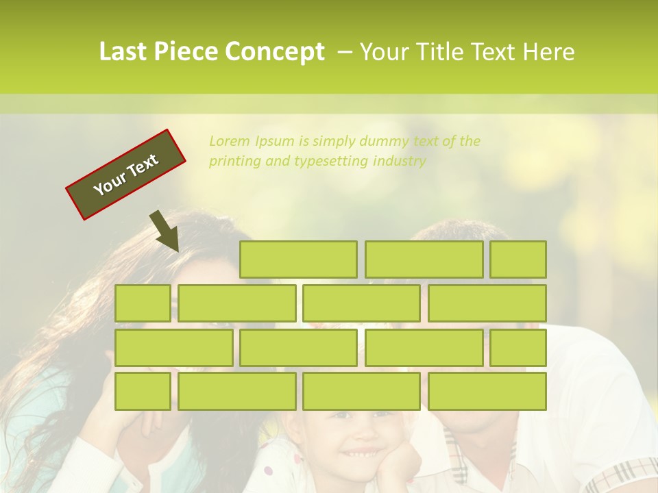 A Family Laying In The Grass With A Green Background PowerPoint Template