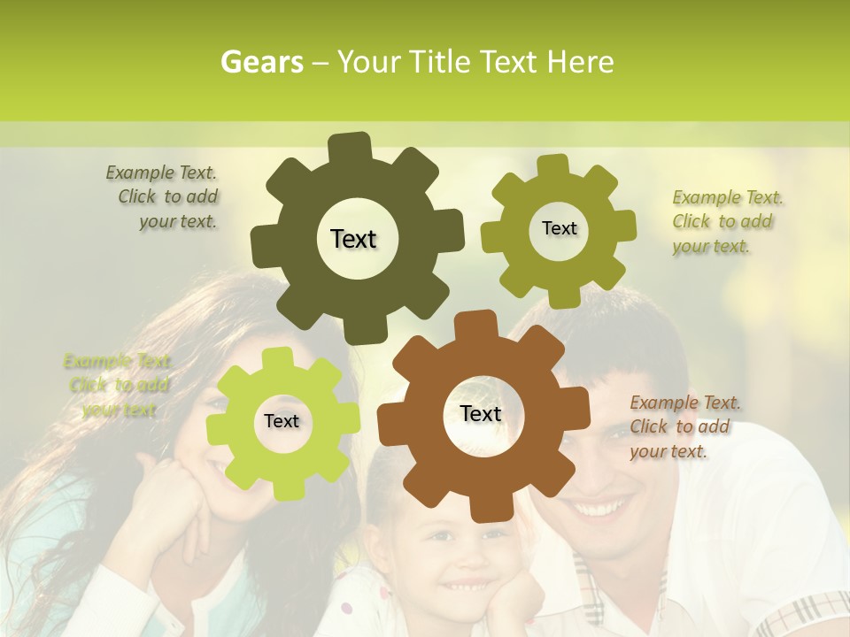 A Family Laying In The Grass With A Green Background PowerPoint Template