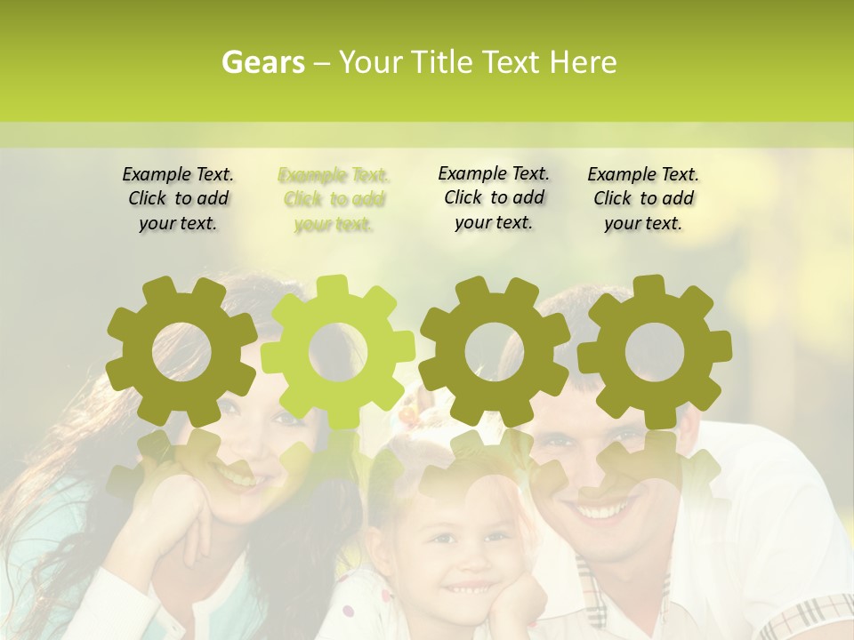 A Family Laying In The Grass With A Green Background PowerPoint Template