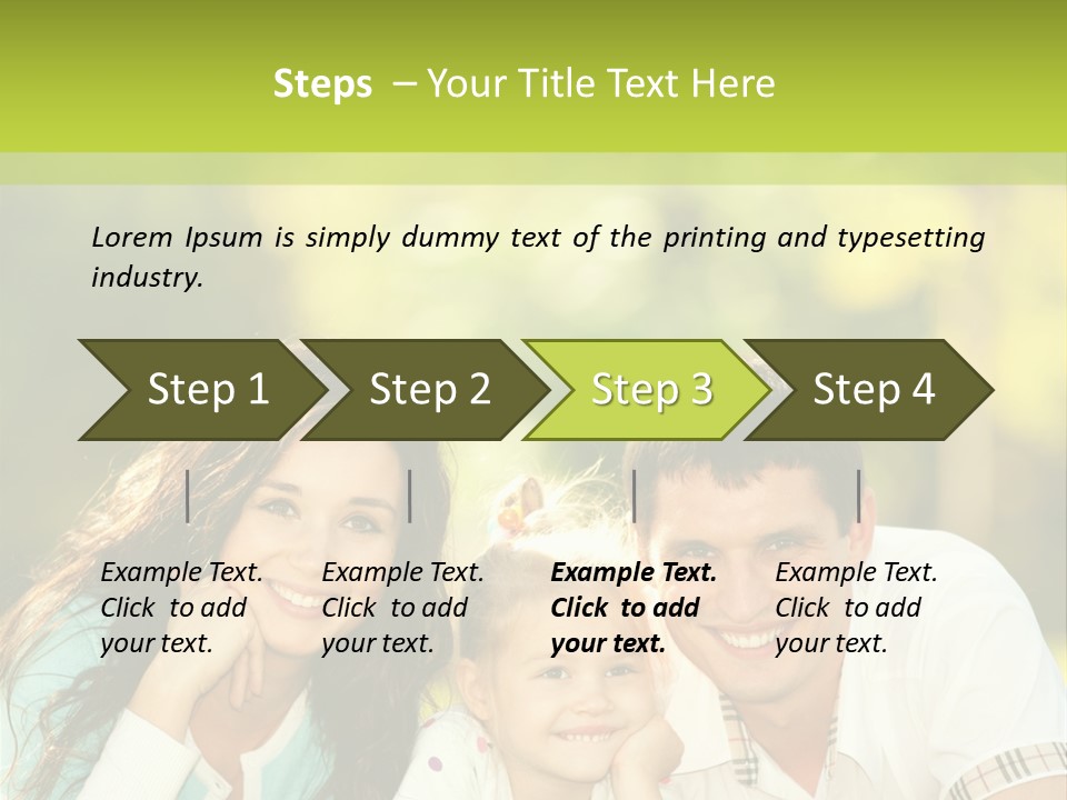 A Family Laying In The Grass With A Green Background PowerPoint Template