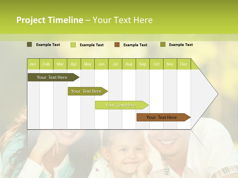 A Family Laying In The Grass With A Green Background PowerPoint Template