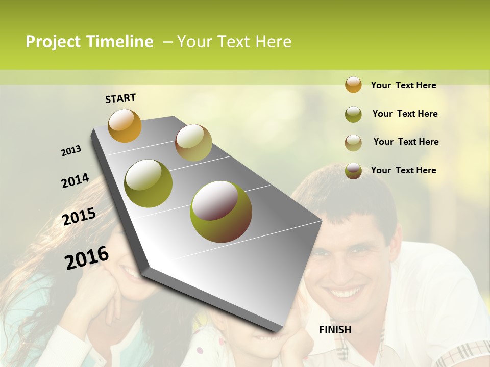 A Family Laying In The Grass With A Green Background PowerPoint Template