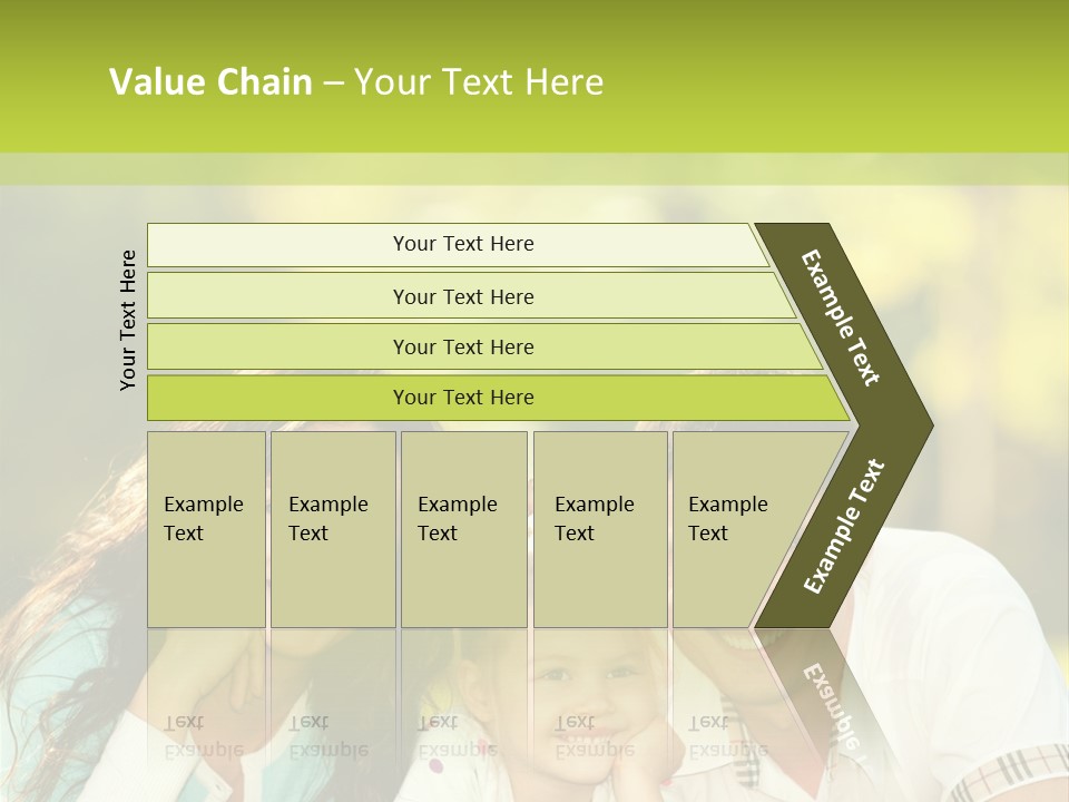 A Family Laying In The Grass With A Green Background PowerPoint Template