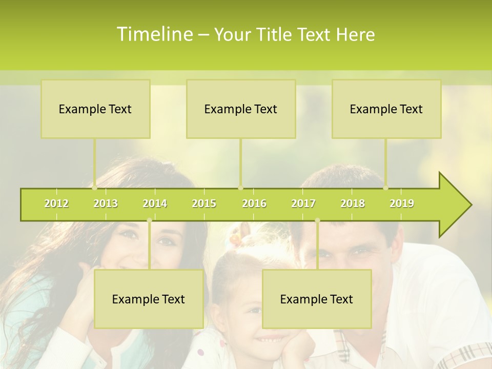 A Family Laying In The Grass With A Green Background PowerPoint Template