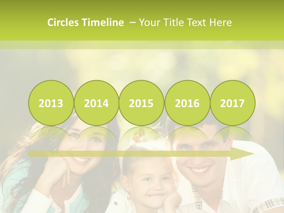 A Family Laying In The Grass With A Green Background PowerPoint Template