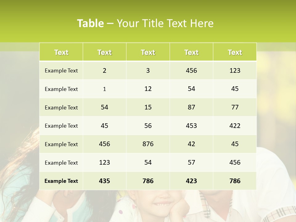 A Family Laying In The Grass With A Green Background PowerPoint Template