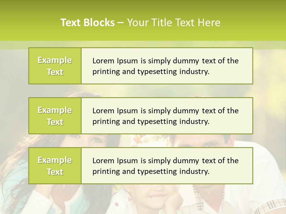 A Family Laying In The Grass With A Green Background PowerPoint Template