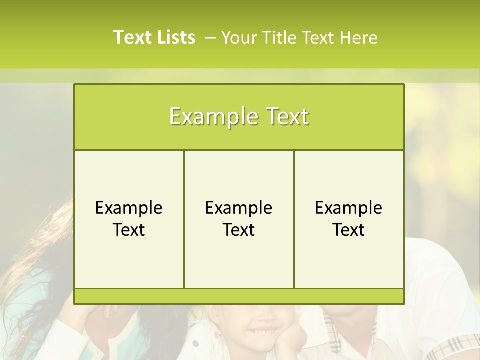 A Family Laying In The Grass With A Green Background PowerPoint Template