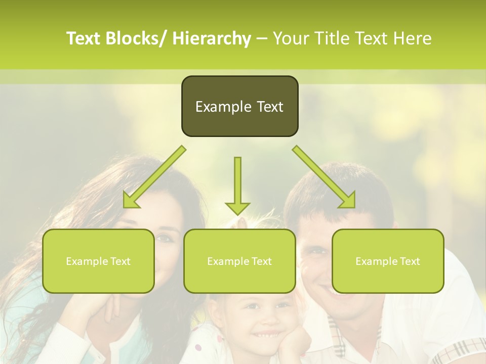 A Family Laying In The Grass With A Green Background PowerPoint Template
