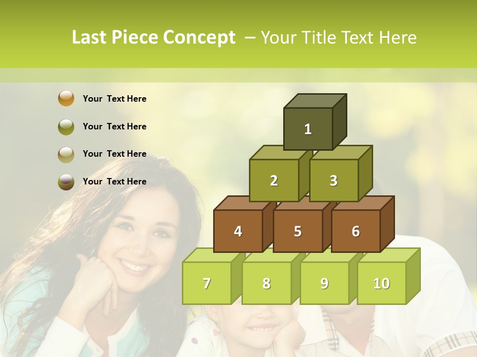 A Family Laying In The Grass With A Green Background PowerPoint Template