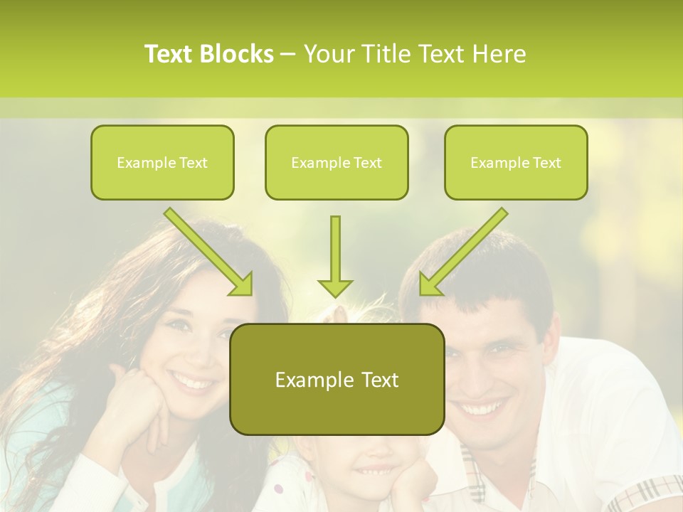 A Family Laying In The Grass With A Green Background PowerPoint Template