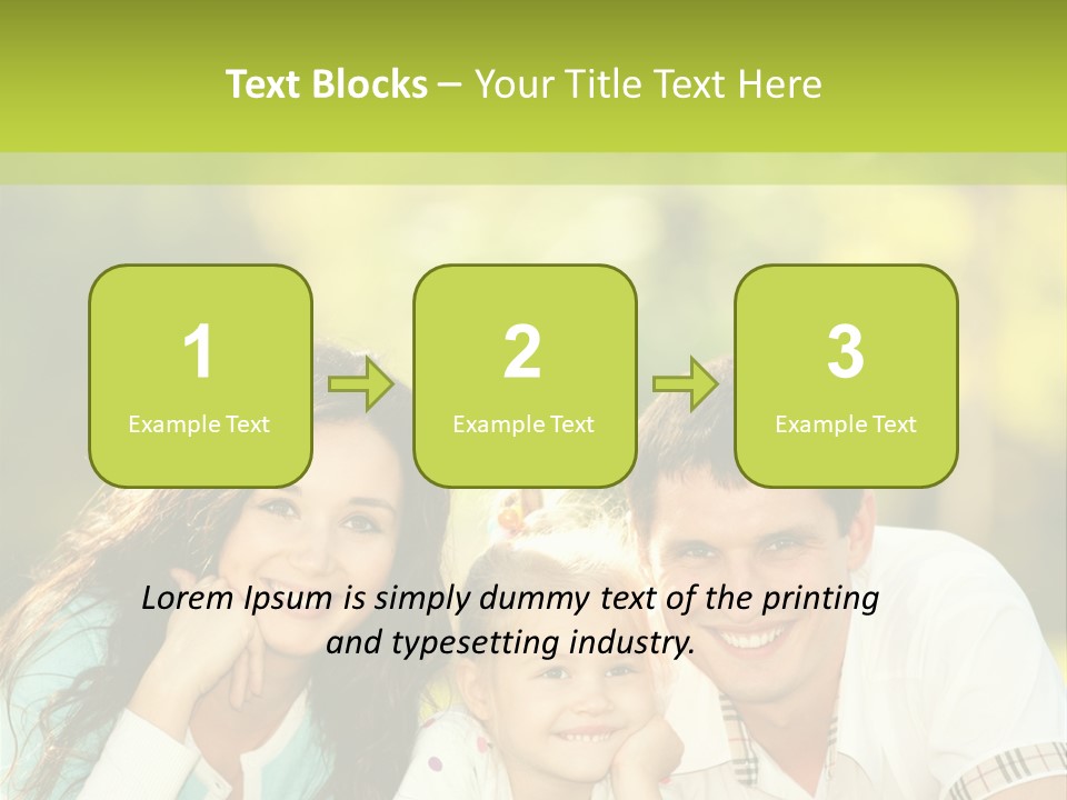 A Family Laying In The Grass With A Green Background PowerPoint Template