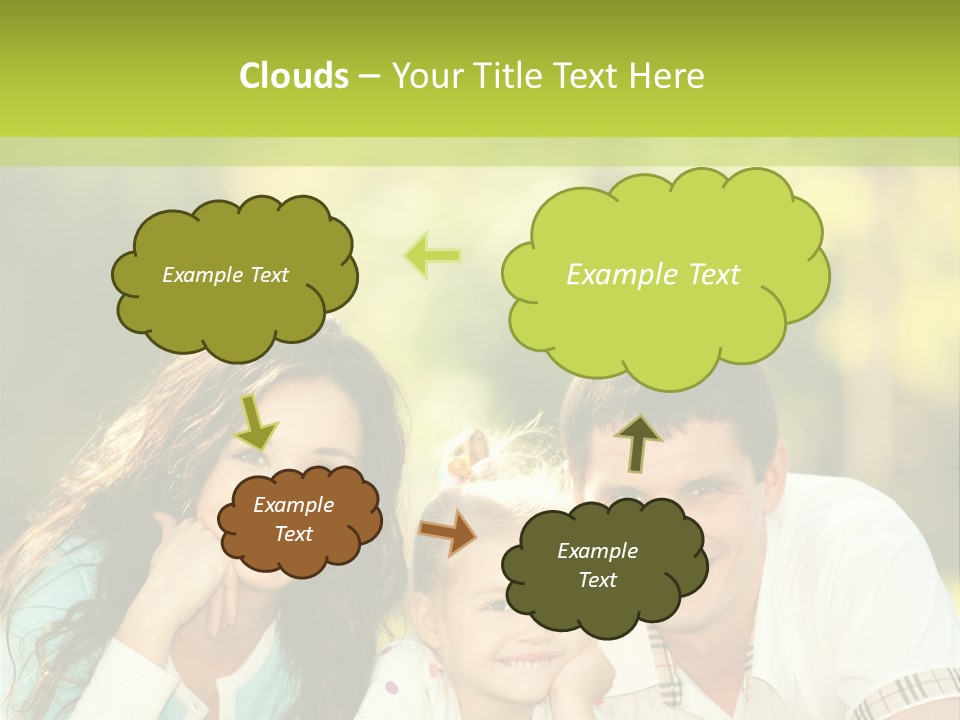 A Family Laying In The Grass With A Green Background PowerPoint Template