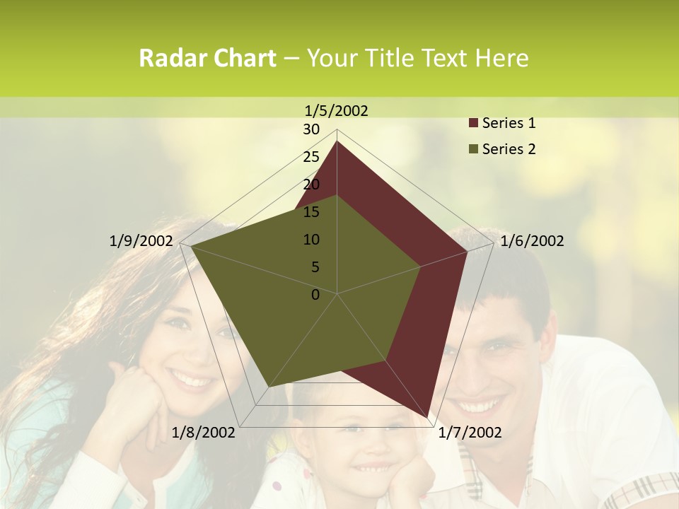 A Family Laying In The Grass With A Green Background PowerPoint Template