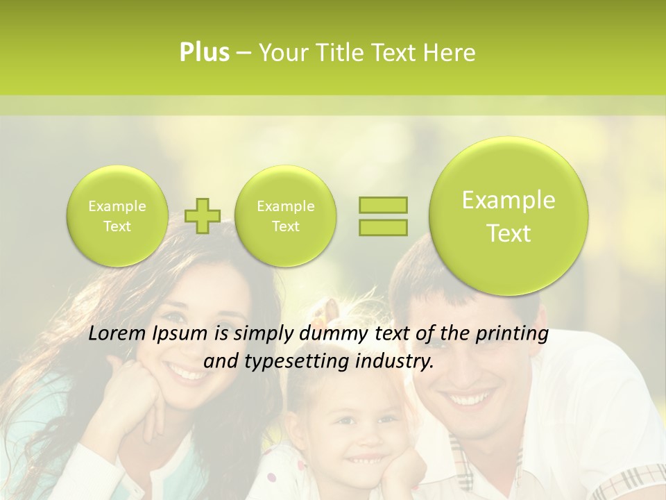 A Family Laying In The Grass With A Green Background PowerPoint Template