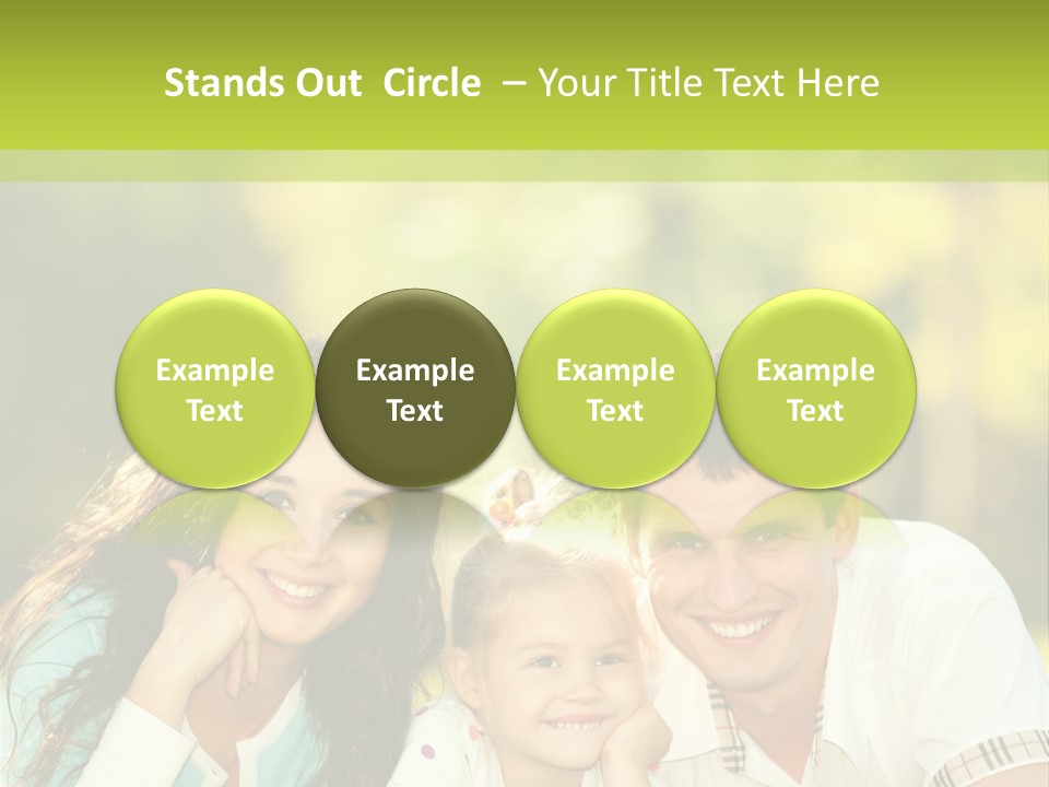 A Family Laying In The Grass With A Green Background PowerPoint Template