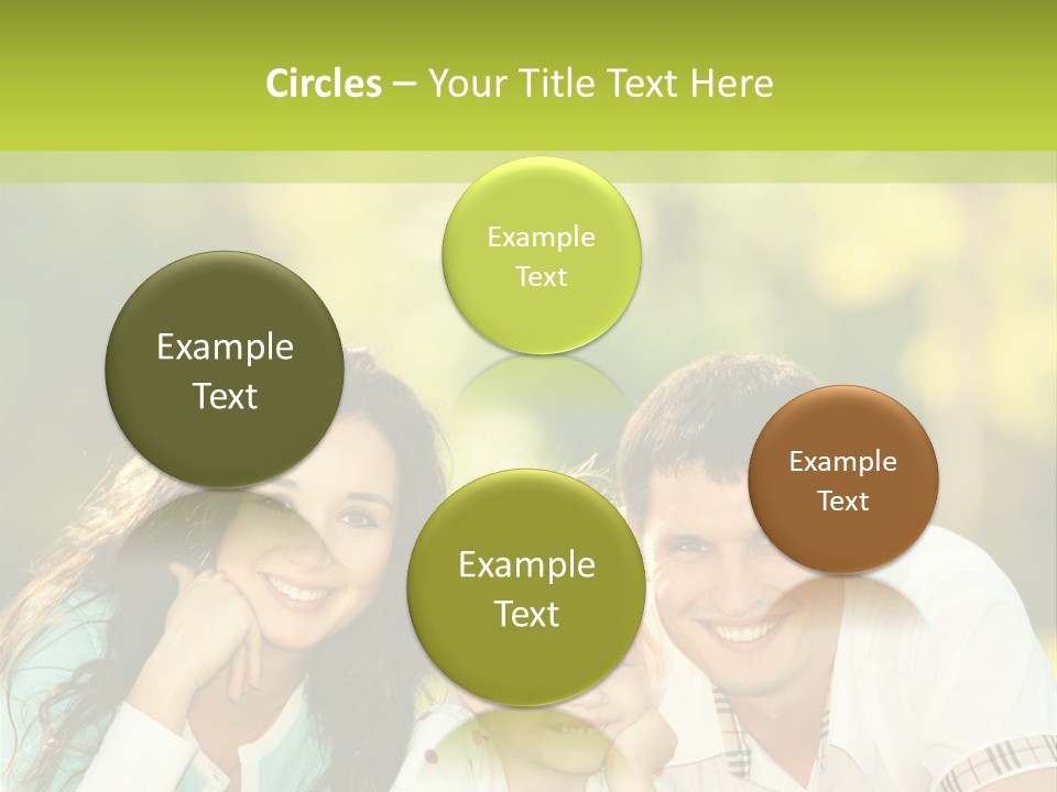 A Family Laying In The Grass With A Green Background PowerPoint Template