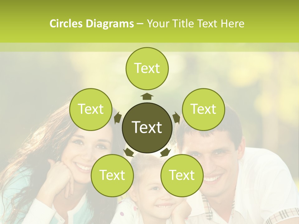 A Family Laying In The Grass With A Green Background PowerPoint Template