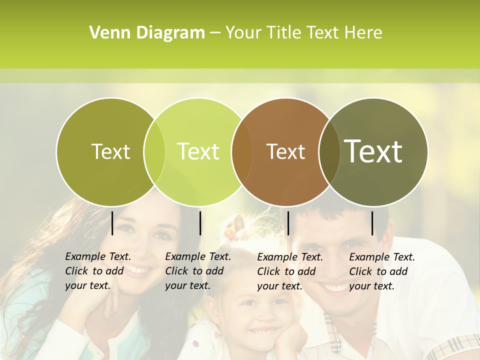 A Family Laying In The Grass With A Green Background PowerPoint Template