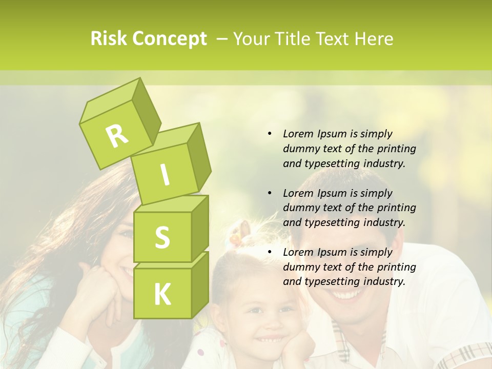 A Family Laying In The Grass With A Green Background PowerPoint Template