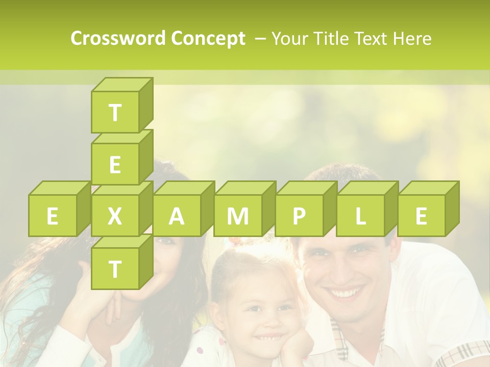 A Family Laying In The Grass With A Green Background PowerPoint Template