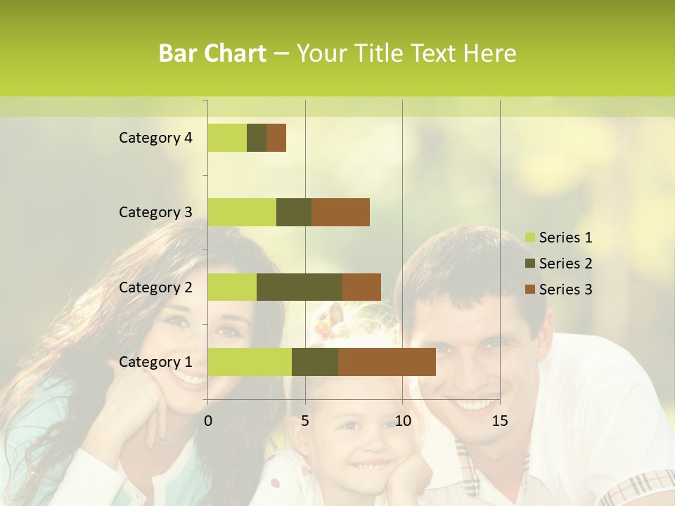 A Family Laying In The Grass With A Green Background PowerPoint Template