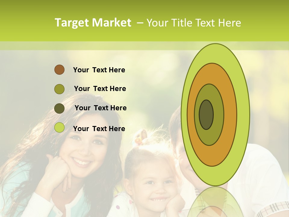 A Family Laying In The Grass With A Green Background PowerPoint Template