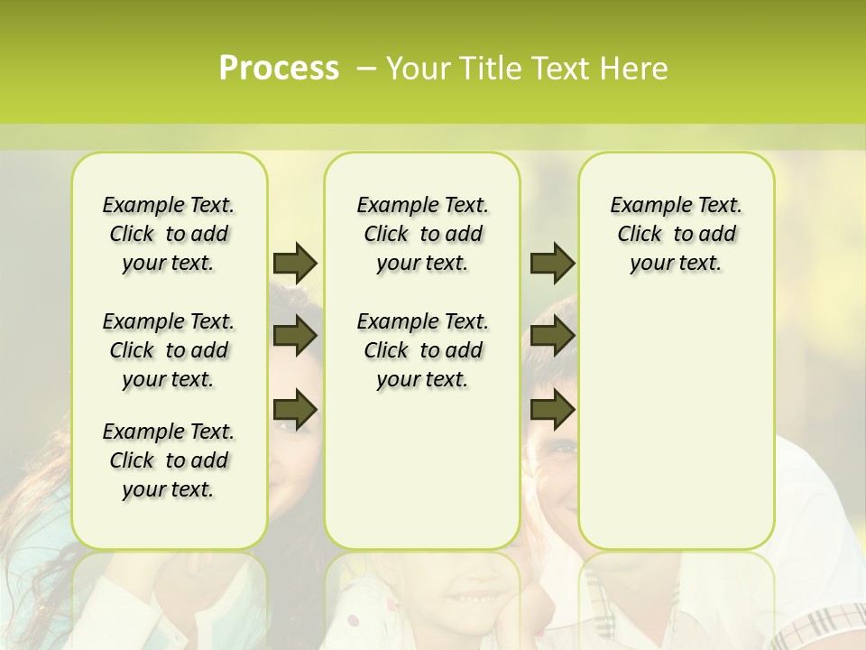 A Family Laying In The Grass With A Green Background PowerPoint Template