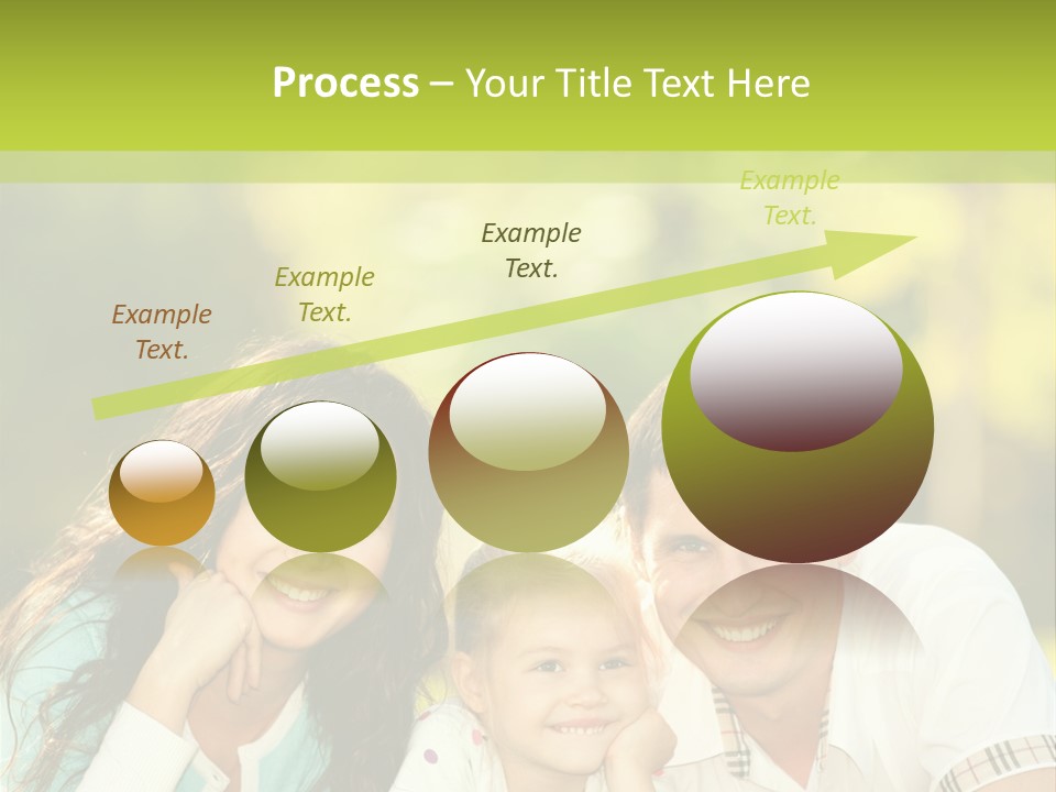 A Family Laying In The Grass With A Green Background PowerPoint Template