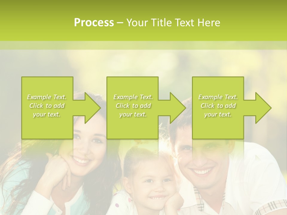 A Family Laying In The Grass With A Green Background PowerPoint Template