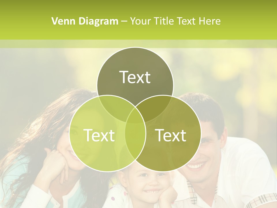 A Family Laying In The Grass With A Green Background PowerPoint Template