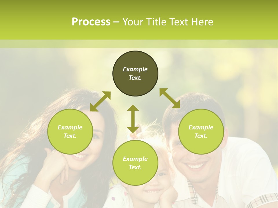A Family Laying In The Grass With A Green Background PowerPoint Template