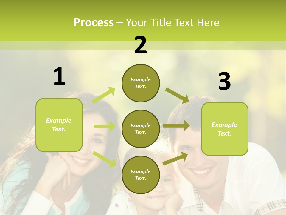 A Family Laying In The Grass With A Green Background PowerPoint Template