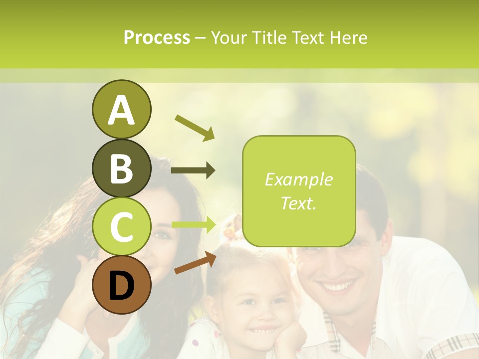 A Family Laying In The Grass With A Green Background PowerPoint Template