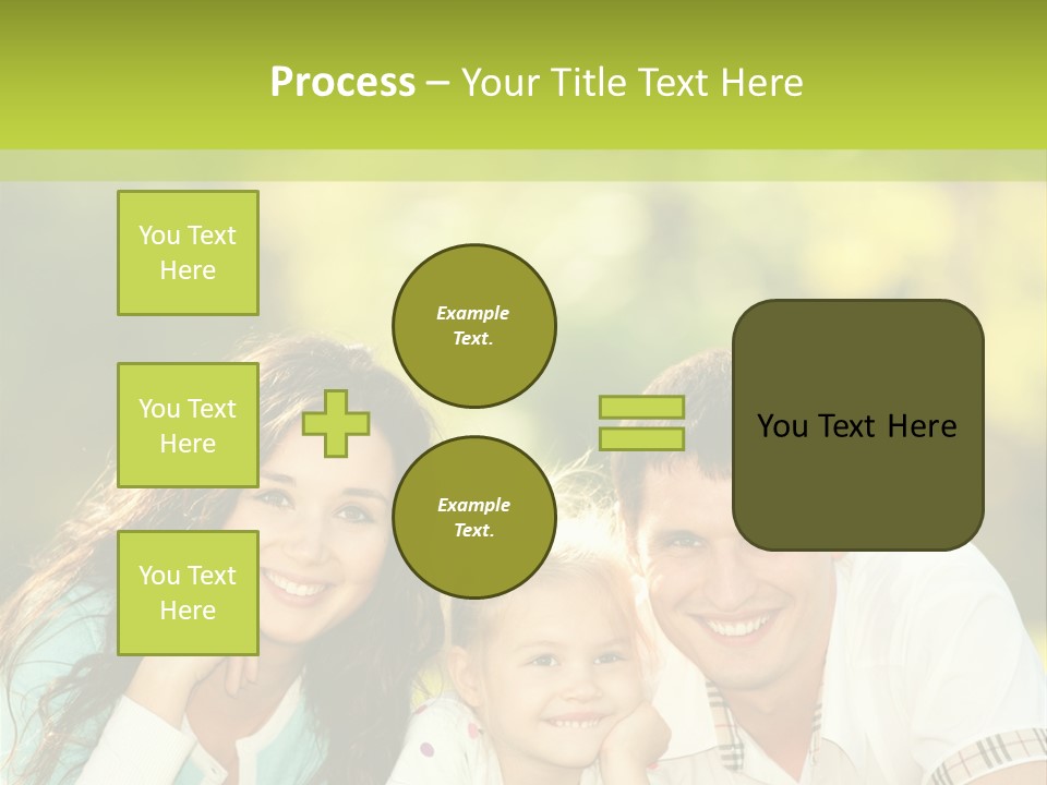 A Family Laying In The Grass With A Green Background PowerPoint Template