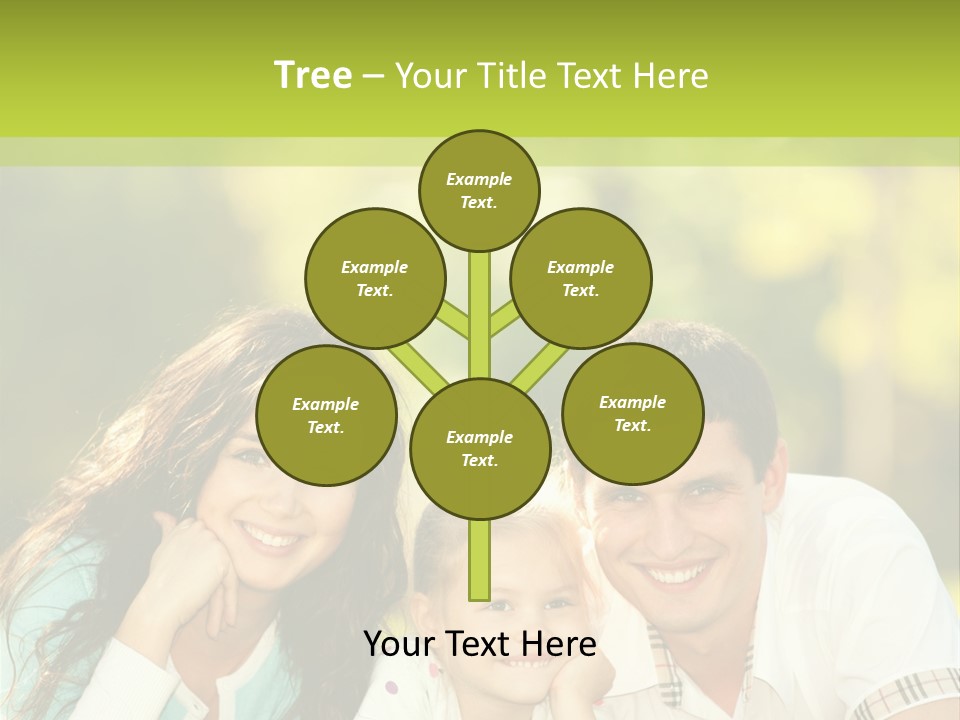 A Family Laying In The Grass With A Green Background PowerPoint Template