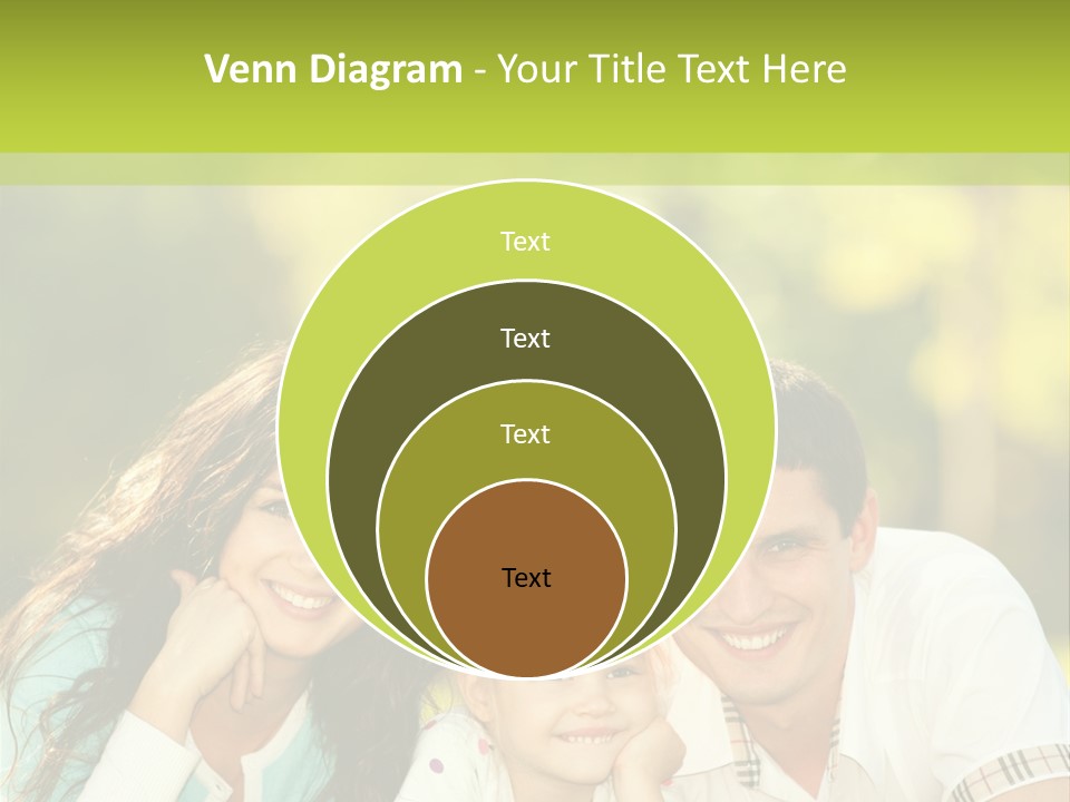 A Family Laying In The Grass With A Green Background PowerPoint Template