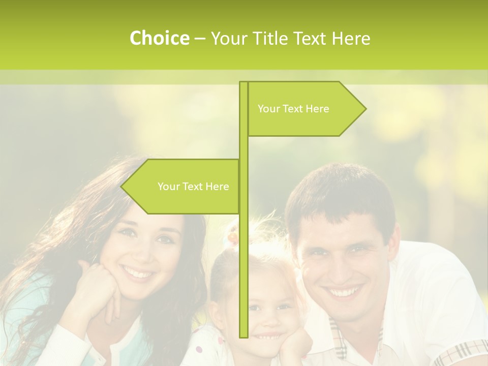 A Family Laying In The Grass With A Green Background PowerPoint Template