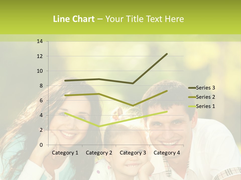 A Family Laying In The Grass With A Green Background PowerPoint Template