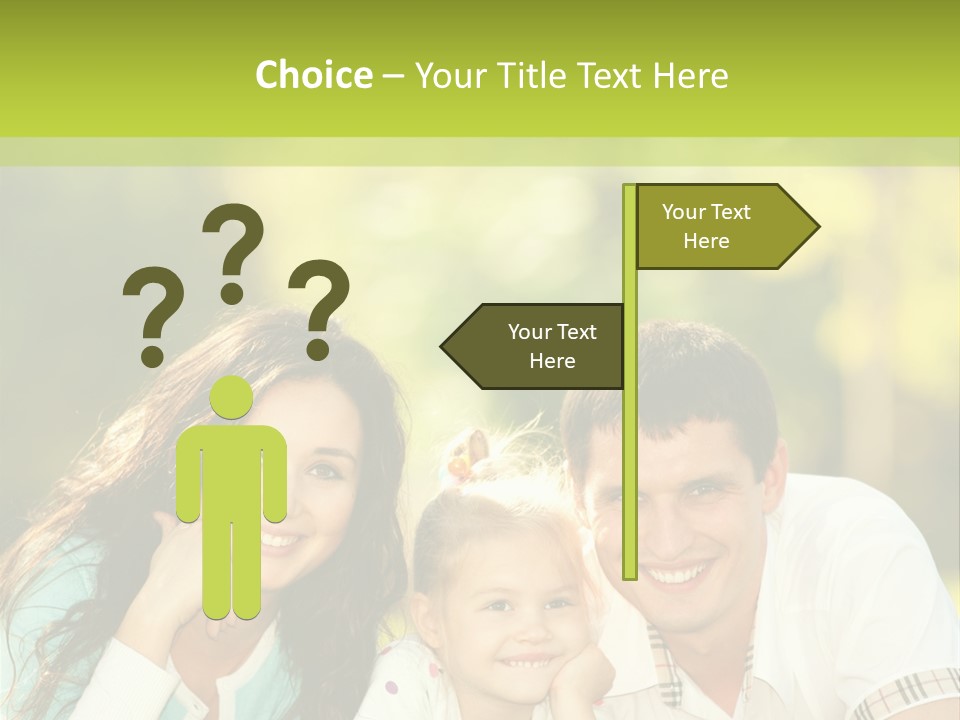 A Family Laying In The Grass With A Green Background PowerPoint Template