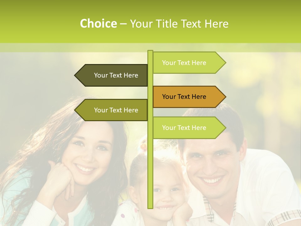 A Family Laying In The Grass With A Green Background PowerPoint Template