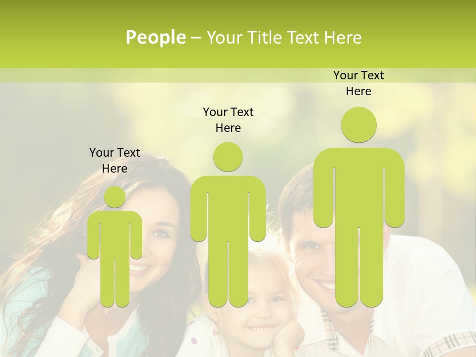 A Family Laying In The Grass With A Green Background PowerPoint Template