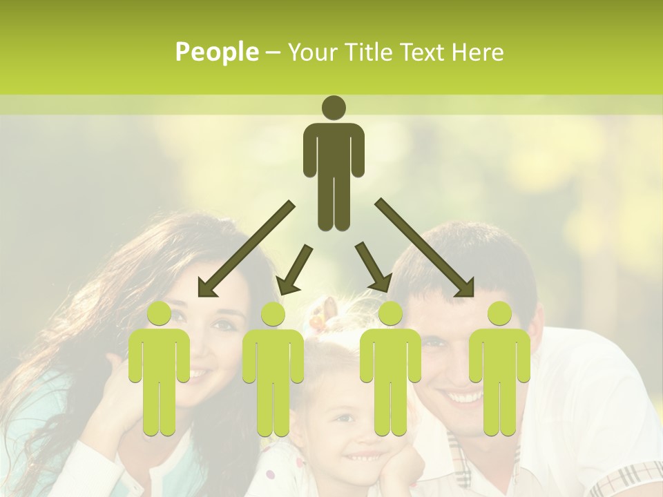A Family Laying In The Grass With A Green Background PowerPoint Template