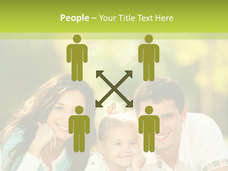 A Family Laying In The Grass With A Green Background PowerPoint Template