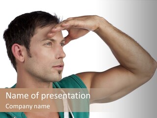 A Man Is Holding His Hand To His Head PowerPoint Template