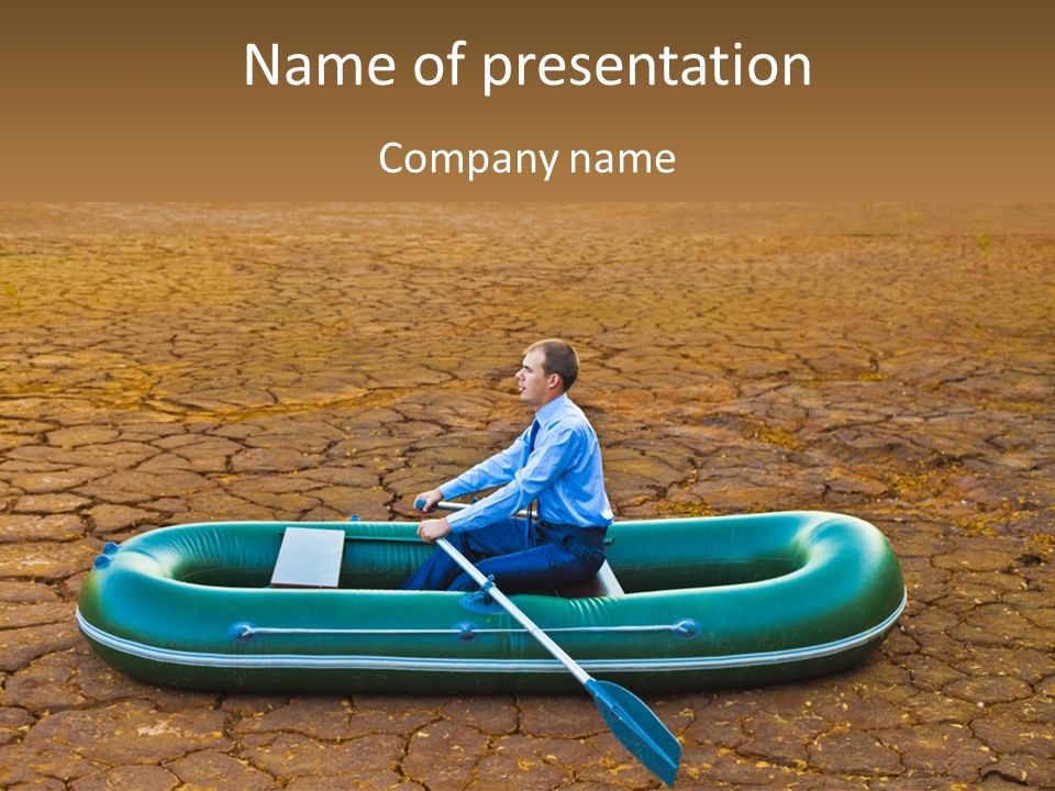 Ailboat Financial Water PowerPoint Template