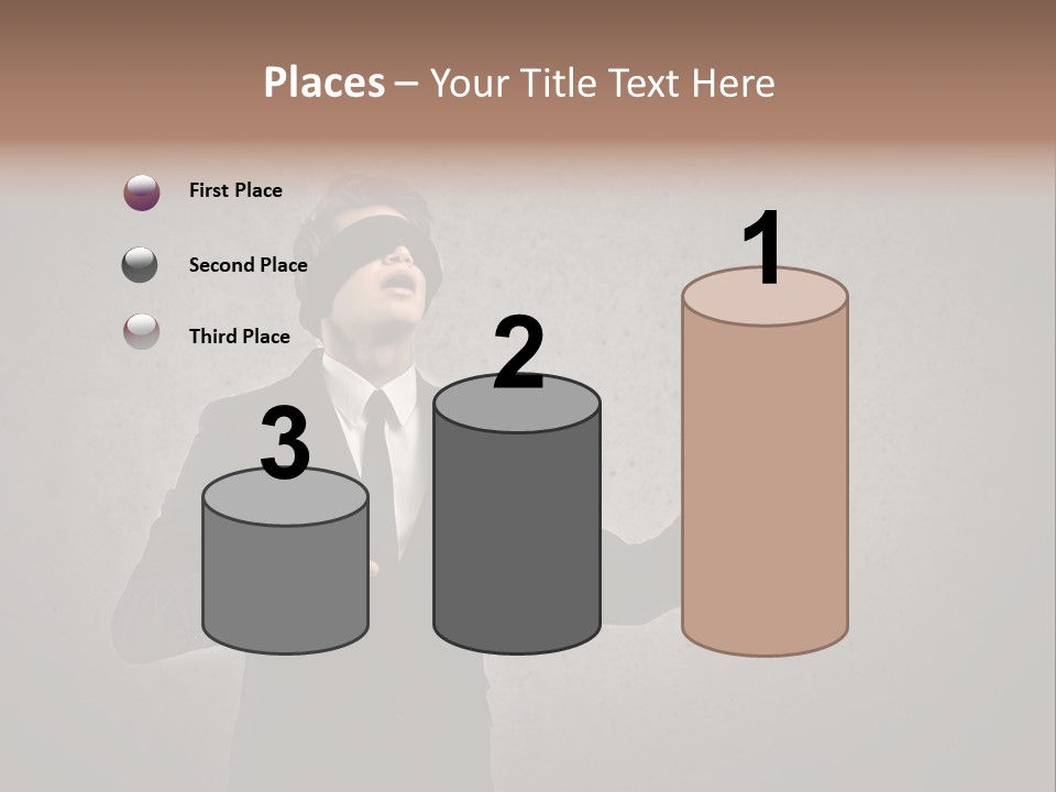 White Blindfolded Touch PowerPoint Template