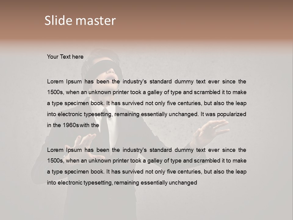 White Blindfolded Touch PowerPoint Template